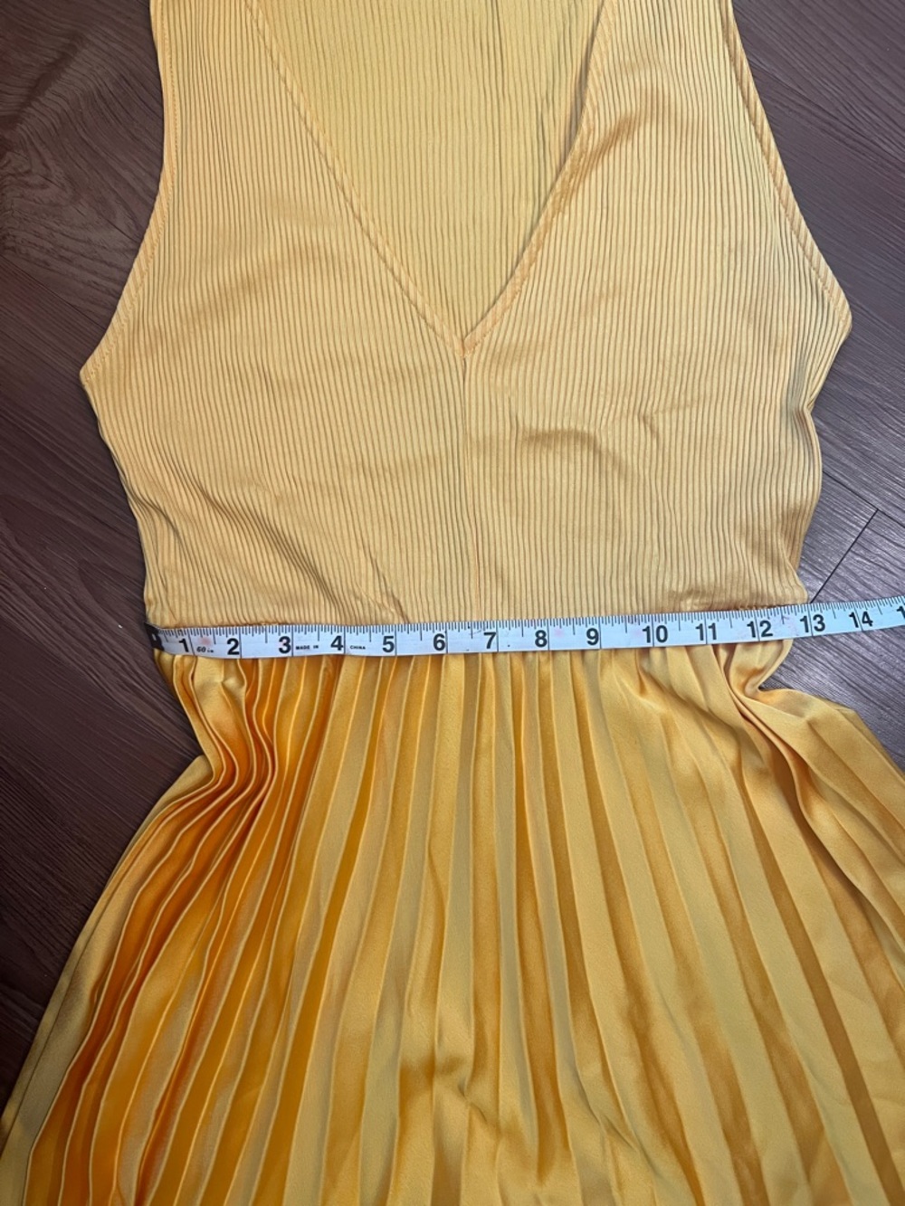 Zara Golden Yellow Sleeveless Pleated Maxi Dress - Picture 8 of 8